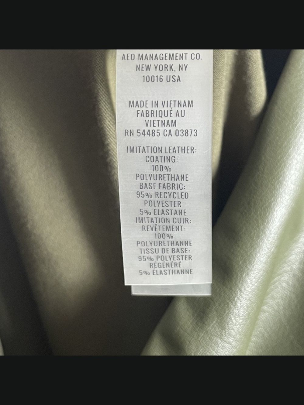 NEW Aerie Pants Womens Medium green faux leather leggings skinny athleisure - Picture 8 of 12